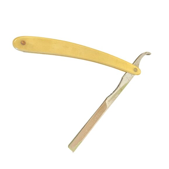 Vintage Sextoblade Straight Razor With Yellow Handle - Picture 7 of 7